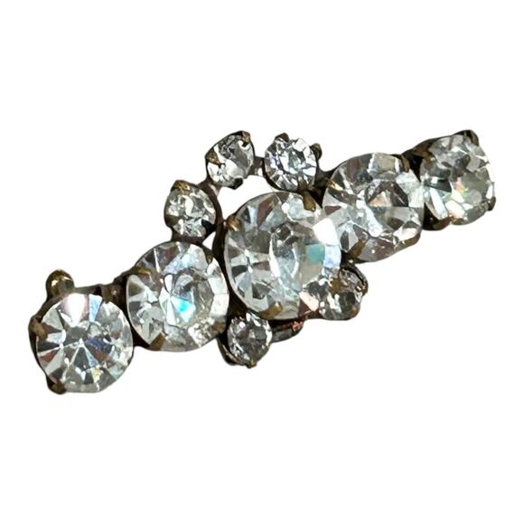 Vintage Made in Austria Austrian Crystal Bar Brooch Pin - Picture 1 of 6